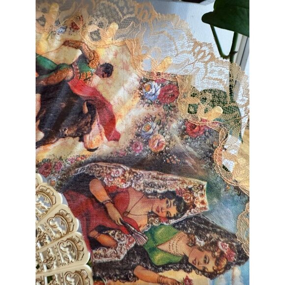 Vintage Spanish Lace Hand Fan - Picture 6 of 12